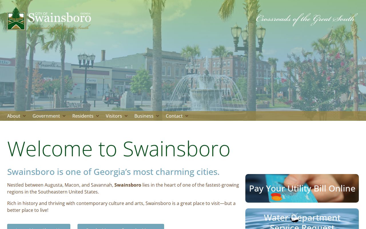 Official City of Swainsboro website used for municipal court contact