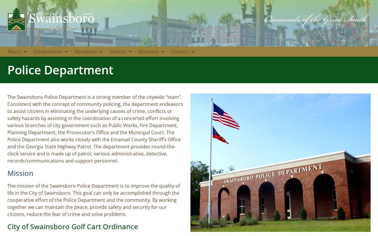 Swainsboro Police Department municipal court information